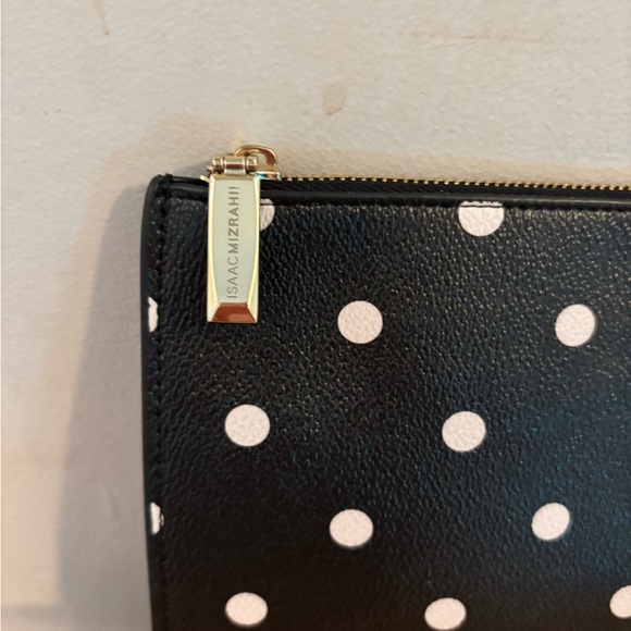 Isaac Mizrahi Black Polka Dot Clutch 8x5 - Picture 2 of 7